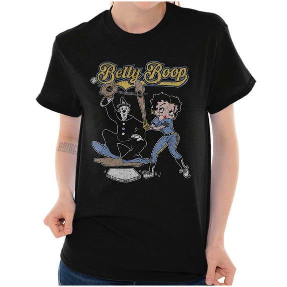 Athletic Betty Boop Baseball Player Short Sleeve Women's Graphic Tee Brisco Brands S