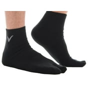 Athletic Black Solid V-Toe Flip Flop Tabi Big Toe Ankle Socks Comfortable Stylish For Men And Women by V-Toe Socks, Inc
