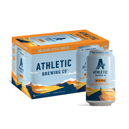 Athletic Brewing Company Wit's Peak Belgian-Style White, Craft Non-Alcoholic Beer, 6 pack, 12 fl oz, <0.5% ABV