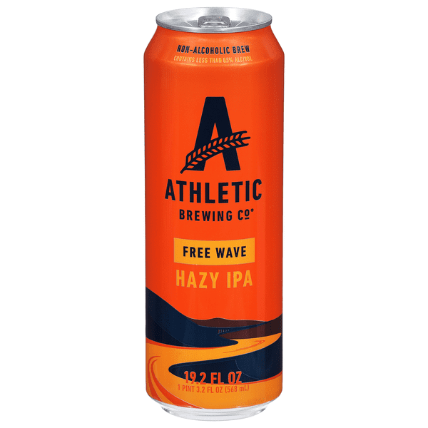 Athletic Brewing Co. Free Wave Hazy IPA Non-Alcoholic Beer, 19.2 fl oz Cans (Pack of 6)  0.5% ABV, Juicy & Hoppy Craft NA Beer
