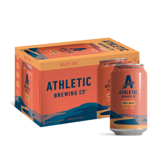 Athletic Brewing Co. Free Wave Hazy IPA Non-Alcoholic Beer 6 Pack