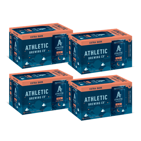 Athletic Brewing Company All Out Extra Dark, Craft Non-Alcoholic Beer, 12 fl oz Cans, 24 Pack
