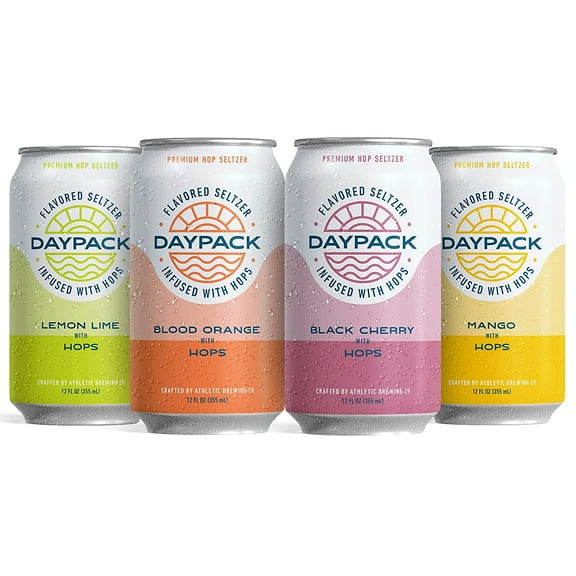 Athletic Brewing Company Daypack Sparkling Water, 24-Pack Variety, 0 Calorie, 0 Carbs, 12 fl oz Cans