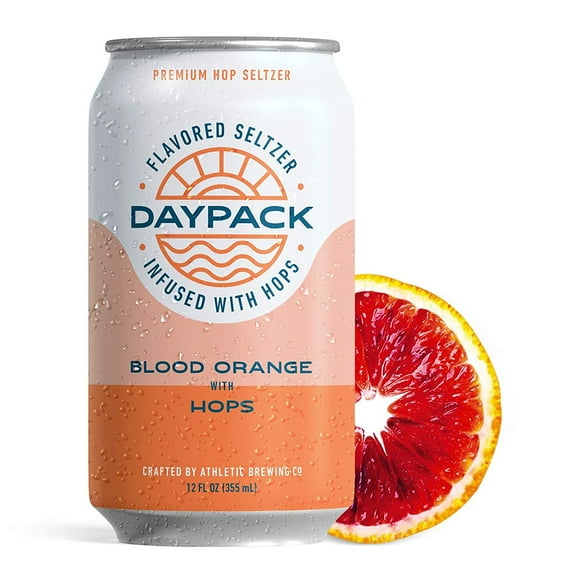 Athletic Brewing Company Daypack Sparkling Water, 24-Pack of Blood Orange, 12 fl oz Cans