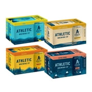 Athletic Brewing Company All Out Extra Dark, Upside Dawn, Run Wild & Cerveza Atletica Mixed Case, Craft Non-Alcoholic Beer Beer, 12 fl oz Cans, 24 Pack