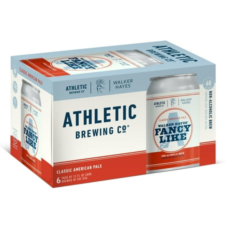 Athletic Brewing Company Fancy Like American Pale, Craft Non-Alcoholic Beer, 12fl oz Cans, 6 Pack