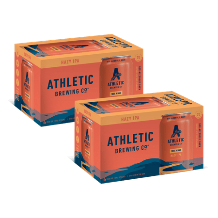 Athletic Brewing Company Free Wave Hazy Ipa, Craft Non-Alcoholic Beer, 12 fl oz Cans, 12 Pack, 0.5% ABV