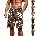 thumbnail image 1 of Athletic Camo Cargo Shorts Mens Elastic Waistband Drawstring Summer Casual Cotton Big & Tall Relaxed Fit Work Shorts Green L, 1 of 4