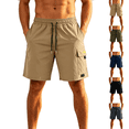 thumbnail image 1 of Athletic Cargo Shorts Mens Daily Casual Summer Twill Drawstring Classic Chino Stretch Short with Pockets Khaki S, 1 of 6