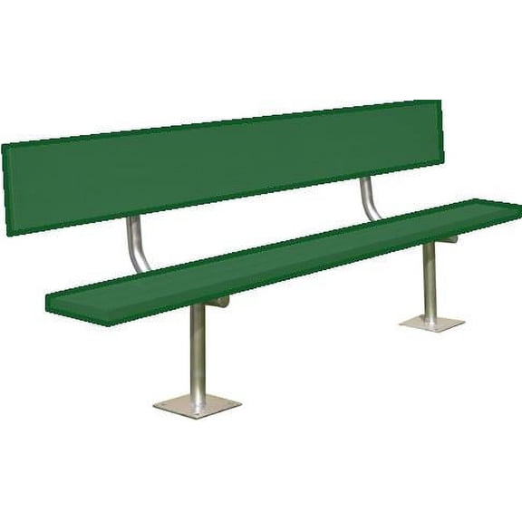 Athletic Connection 15' Dark Green Surface Mount Bench With Back BEPH15CG