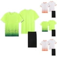 thumbnail image 1 of Athletic Crew Neck Short-Sleeve T-Shirt And Boys' Short Sets Fashionable Children's Casual Short Sleeved Round Neck With Shorts Sports Breathable Set White 8 Years, 1 of 4