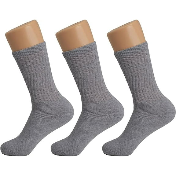Athletic Cushioned Cotton Crew Sport Socks 3 Pairs Shoe Size 5-15
