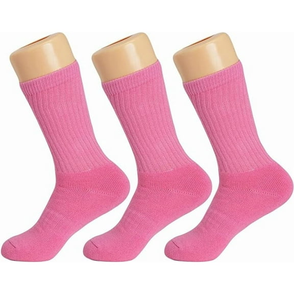 Athletic Cushioned Cotton Crew Sport Socks 3 Pairs Shoe Size 5-20