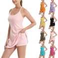 thumbnail image 1 of Athletic Dress Womens Tennis Dress with Built-in Bra Shorts Pockets Summer Dresses Golf Outfits for Workout Pink S, 1 of 3