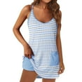 thumbnail image 1 of Athletic Dresses for Women Hot Shot Mini Dress Oversized Sleeveless Spaghetti Straps Tennis Dress with Pockets for 2025 Summer Vacation, 1 of 6