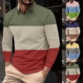 thumbnail image 1 of Athletic Fit Plain Casual Shirts for Men Men Casual Turn-Down Collar Printing Pullover Fitness Sports Long Sleeves T Shirt Blouse Dark Blue Xxxxxl, 1 of 5