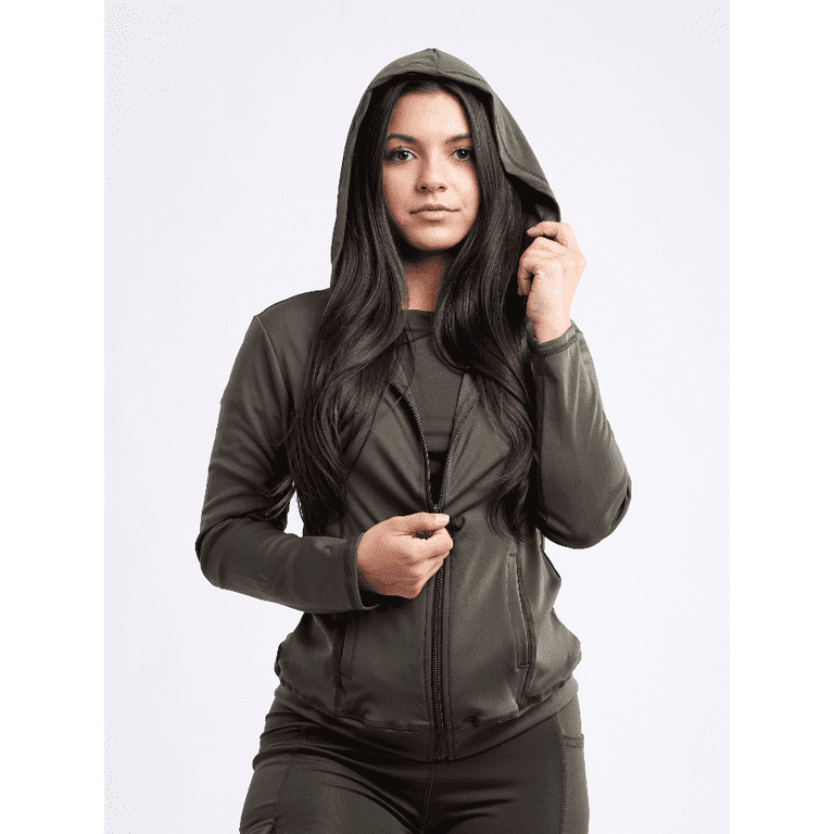 Athletic Fitted Zip Up Hoodie Jacket with Pockets Walmart