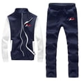 thumbnail image 1 of Athletic Full Zip Fleece Tracksuit Jogging Activewear Navy-White XX-Large, 1 of 2