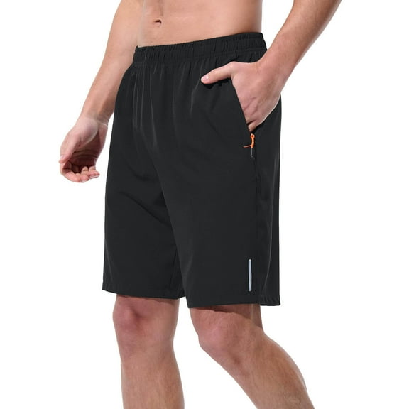 Athletic Gym Mens Shorts Casual Quick Dry Basketball Shorts with Pockets for Workout Running Black S