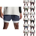 thumbnail image 1 of Athletic Gym Shorts Men 2 in 1 Summer Elastic Waist Breathable Workout Running Shorts with Compression Liner Pockets, 1 of 5