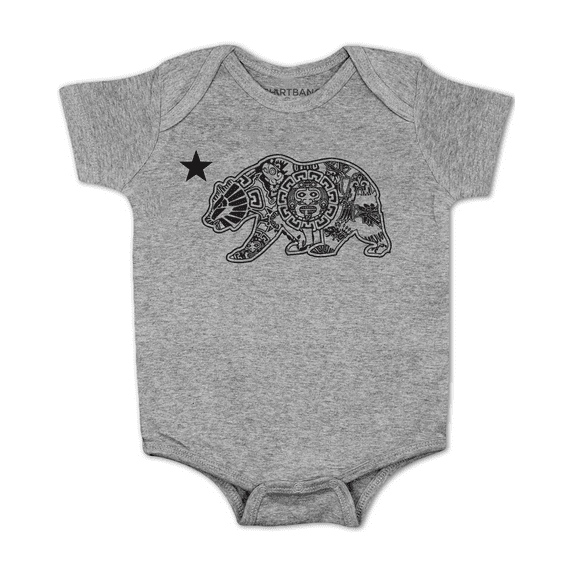 Athletic Heather Aztec California Bear Baby Bodysuit 12M (Athletic Heather, 24 Months)