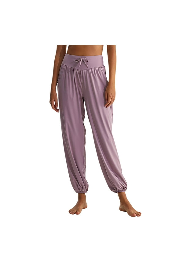 Athletic High Waisted Joggers for Women - Lightweight Drawstring Workout Travel Casual Outdoor Hiking Yoga Pants with Pockets