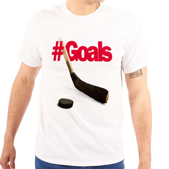 Athletic Hockey Player Hashtag Goals Men's Graphic T Shirt Tees Brisco Brands S