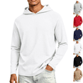 thumbnail image 1 of Athletic Hoodie Men Quick Dry Lightweight Long Sleeve Hoodies Fall Moisture Wicking Classic Fit Workout Training Pullover Top White 2XL, 1 of 4