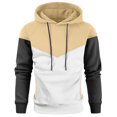 thumbnail image 1 of Athletic Hoodies for Men with Pocket Fleece Lined Pullover Sweatshirts Mens Casual Color Block Thermal Warm Relaxed Going-Out Workout Hoodie Tops, 1 of 5