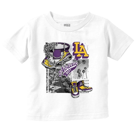 Athletic LA Basketball Sneakers Toddler Boy Girl T Shirt Infant Toddler Brisco Brands 18M