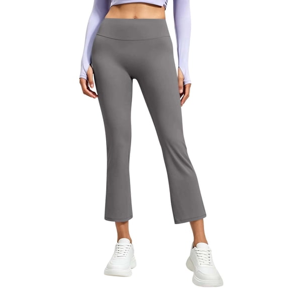Athletic Leggings Baeitkot High Waisted Flare Bootcut Trousers, Stretchy Solid Color Pants for Yoga, Gym and Casual Outings Gray XL