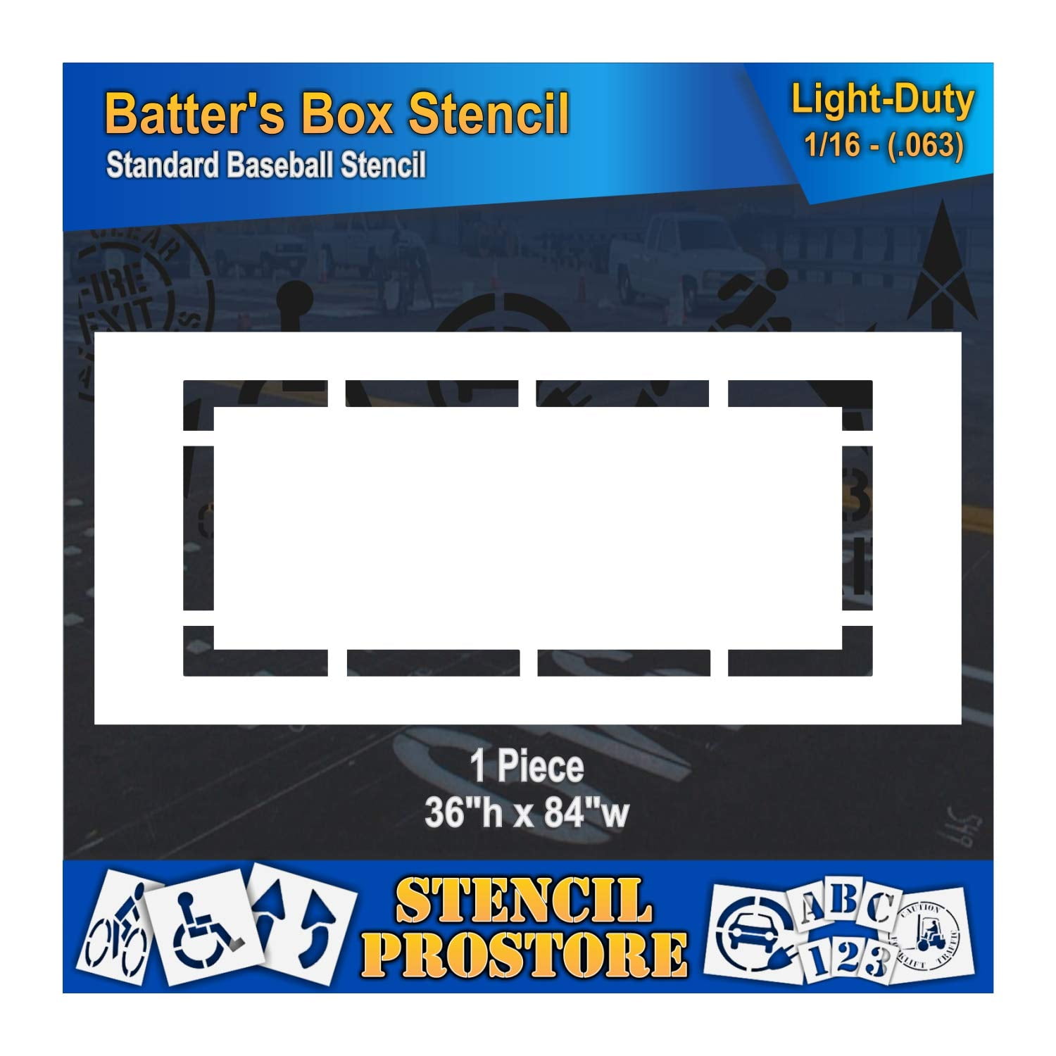 Athletic Marking Stencil 36 Inch Baseball BATTERS Box Stencil 36