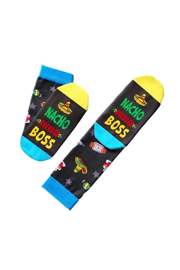 Athletic Middle Calf Length Socks for Women Cotton Bold Funny Letters Graphics Pattern College Life Socks