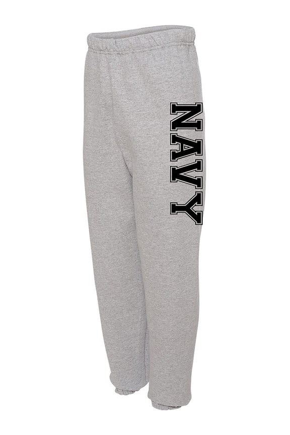 Athletic "NAVY" Sweat Pants in Sport Grey
