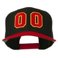thumbnail image 1 of Athletic Number 00 Embroidered Classic Two Tone Cap - Black Red OSFM, 1 of 5