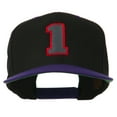 thumbnail image 1 of Athletic Number 1 Embroidered Classic Two Tone Cap - Black Purple OSFM, 1 of 5