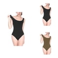 thumbnail image 1 of Athletic One Piece Swimsuit for Girls - Solid Black & Brown Racerback Bathing Suit, Sizes 7-16, 1 of 9