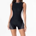thumbnail image 1 of Athletic One Piece Swimsuits for Women Full Zipper Up Bathing Suits Modest Boyleg Swimwear Wetsuits, 1 of 8