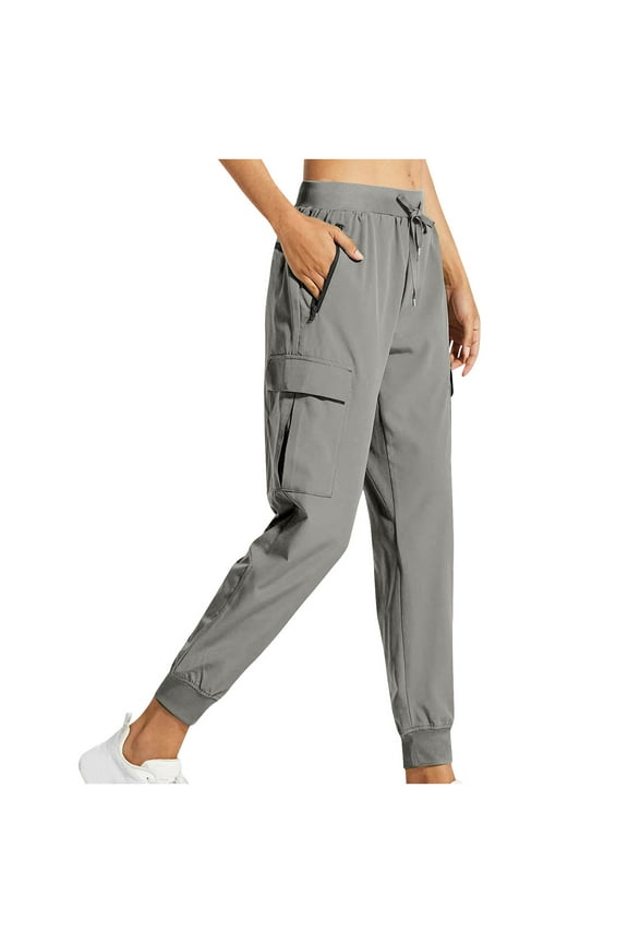 Athletic Pants for Women Casual Loose Breathable Workout Hiking Pants Stretch Drawstring Sweatpants Solid Color Pockets Lounge Pants Fashion Comfortable Soft Jogger Pants