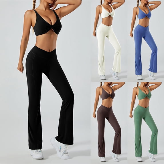 Athletic Pants for Women Plus Size Seamless Flared Workout Pants Stretchy Bootcut Yoga Pants Flared Leggings for Women for Workout Running Athletic Activewear