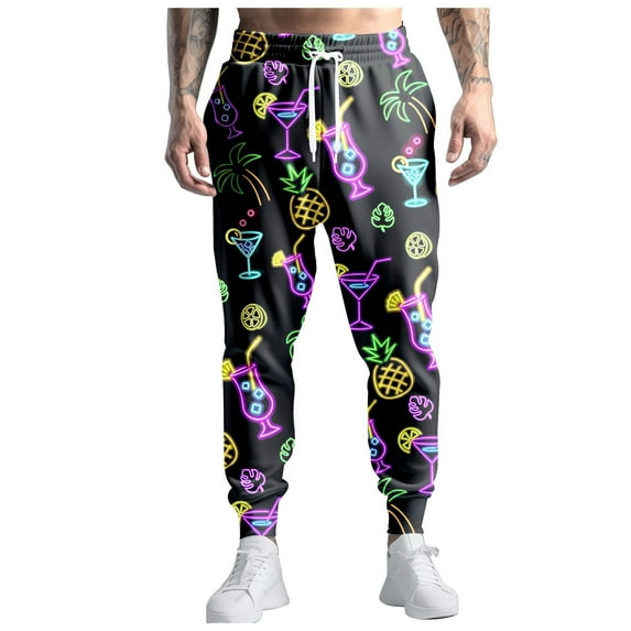 Athletic Pants for Men 80S Costumes for Men Joggers Pants Casual Pants Running Pants with Drawstring 90S Outfit for Men Cargo Pants Men E XL