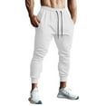 thumbnail image 1 of Athletic Pants for Men Drawstring Elastic Waist Slim Fit Trousers With Pockets Sports Comfy Running Gym Training Sweatpant (XL, White), 1 of 6