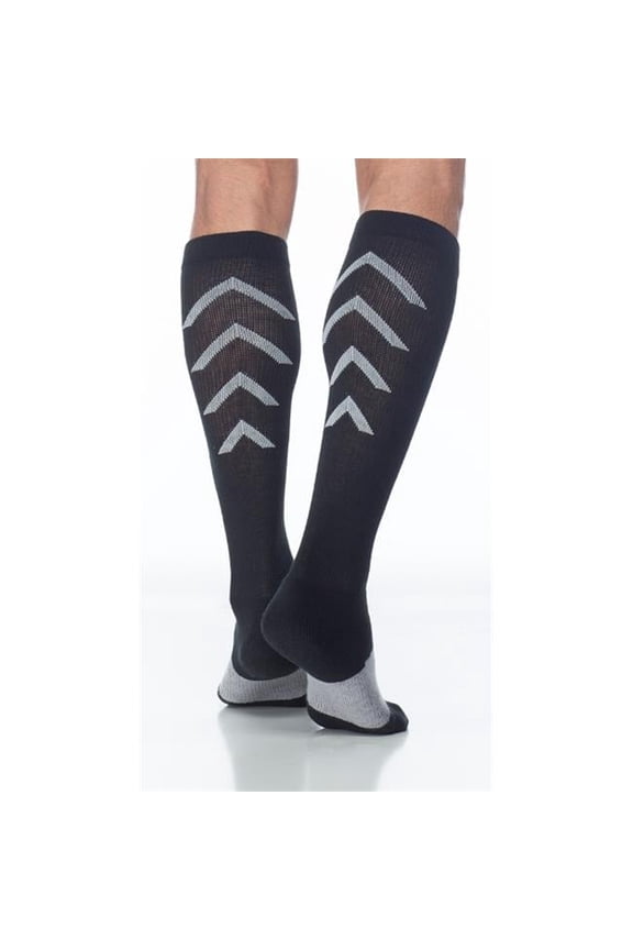 Athletic Recovery 15-20mmHg Athletic Recovery Closed Toe, Calf Socks - Black, Medium