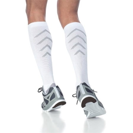 Athletic Recovery 15-20mmHg Athletic Recovery Closed Toe, Calf Socks - White, XLarge