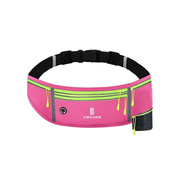 Athletic Running Belt Water Bottle Carrier,Sweat Proof Sports Waist Pack,Adjustable Comfort Fit Belt,Reflective Safety Running Gear,Multi Pocket Valuables Organizer,Outdoor Hiking Climbing Bag
