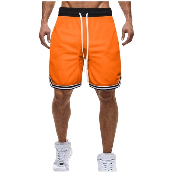 Athletic Running Shorts for Men Quick Dry Elastic Waist Shorts with Side Pockets Sports Gym Exercise Workout Tennis Shorts 7"/5"/9" Drawstring Shorts,Red 2XL