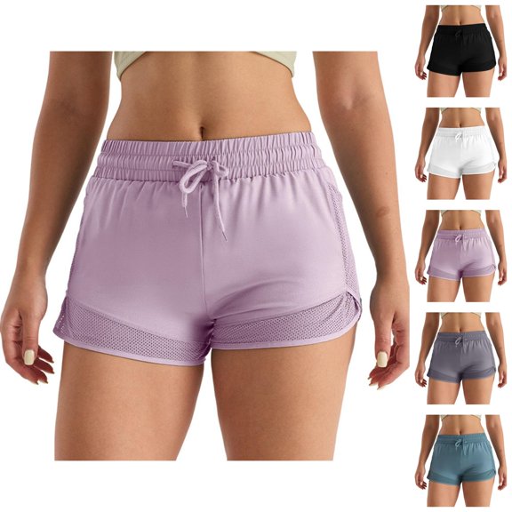 Athletic Running Shorts for Women Lightweight Breathable Elastic High Waist Moisture Wicking Workout Yoga Gym Shorts