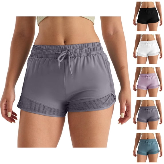 Athletic Running Shorts for Women Lightweight Breathable Elastic High Waist Moisture Wicking Workout Yoga Gym Shorts