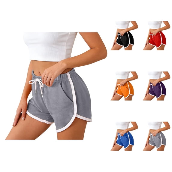 Athletic Running Shorts for Women Summer Casual Lightweight Elastic Waist Fitted Workout Gym Shorts with Pockets