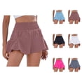 thumbnail image 1 of Athletic Running Shorts for Women Summer Casual Elastic High Waist Quick Drying Flowy Workout Gym Shorts with Pockets, 1 of 6